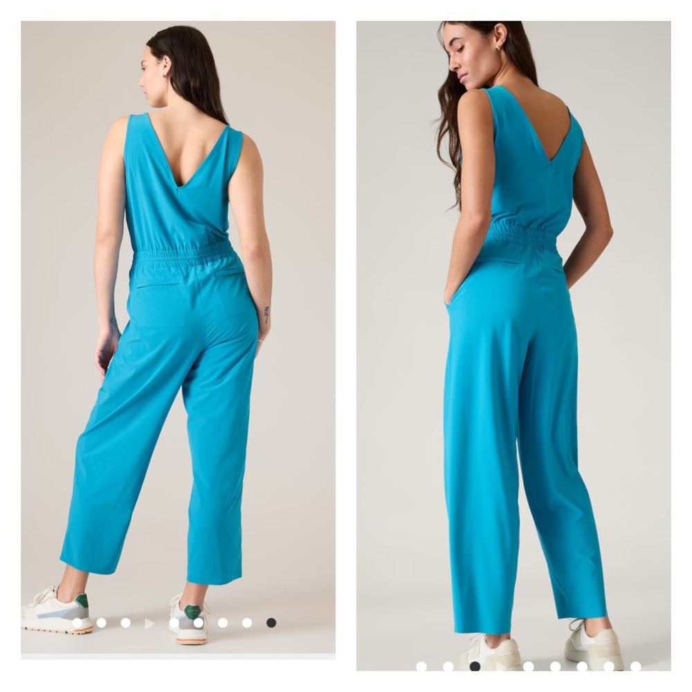 Athleta Avenue Jumpsuit Pacific blue Size 1X New w/ tags lightweight sleeveless - Picture 3 of 12